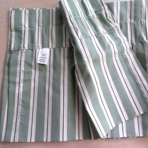 Vintage Springs Blouson Valance Beige Green Stripe 18" x 84" Country - Picture 7 of 8